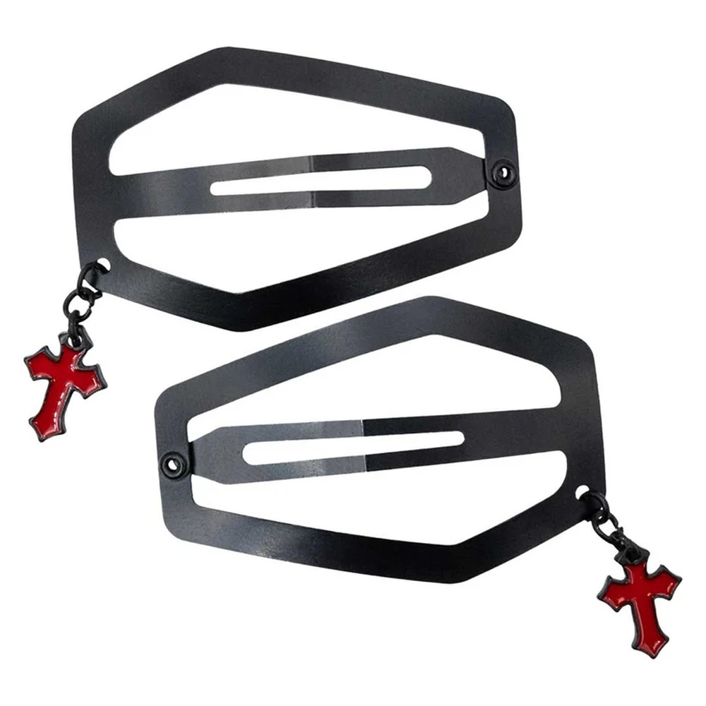 Kreepsville - Coffin Snap Black Cross Charm Haarclip - Zwart